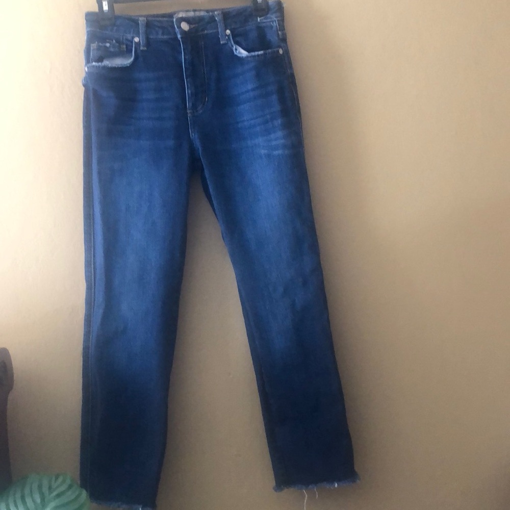 Free People Dark Blue Straight Leg Jeans